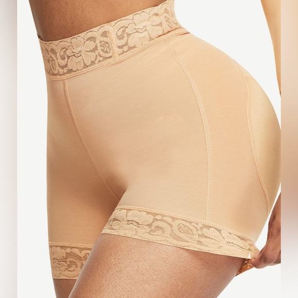 High Waist Lace Silicone Shorts Daily Use Shapewear Underwear Compression - Picture 2 of 11